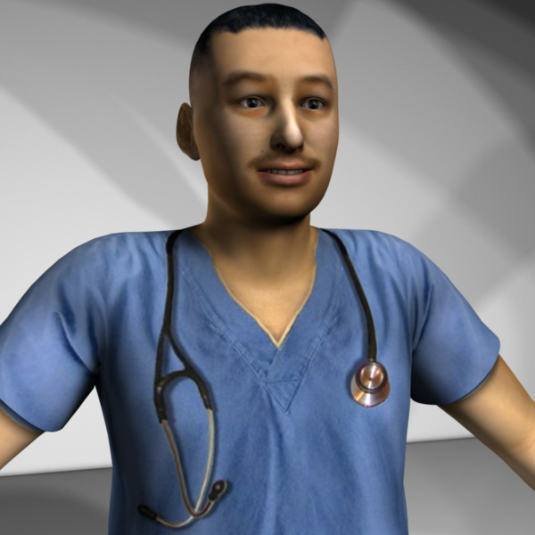 3d male characters model - Medical Personnel Collection Rigged - Men #1 by MasonMotion